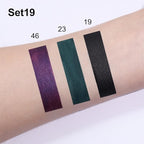 evpct 3Pcs Dark Black Green Purple Matte Lip Liner and Liquid Lipstick Lip Stain Sets for Women Long Lasting Waterproof, 24 Hours Goth Lipstick labiales matte mate larga duracion listip 24 hours, 19#