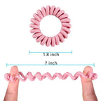 Teqifu16Pcs Hair Ties, No Crease Spiral Hair Ties Hair Bands MultiColor Waterproof Phone Cord Hair Scrunchies Hair Coils Accessories for Women Girls