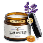 Organic Beef Tallow for Skin - 2OZ (Lavender, Concentrated) — Grass Fed Beef Tallow for face + Body — US-Made Tallow and Honey Balm Moisturizer for Dry & Sensitive Skin, Eczema, Rosacea(No Additives)