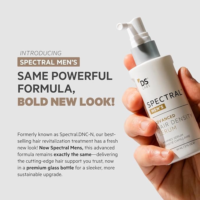 DS Labs Spectral Men’s Hair Density Serum (formerly Spectral.DNC-N), 60mL - Lightweight Leave In for Fuller Looking, Thicker Looking Hair, Fast Absorbing, Non-Greasy, For All Hair Types, (3 Pack)