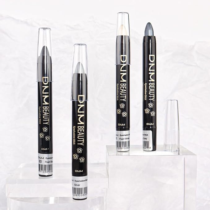 evpct Pearl White Shimmer Cream Eye Shadow Brightener Sticks Set for Eyes, White Shimmery Matte Pencil Eye shadow Applicator Stick Pen Palette Makeup Waterproof sombras en crema para ojos 01#