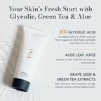 Glycolic Gel To Foam Facial Cleanser (100ml/3.4oz) | Foaming Face Wash| Natural, Plant-Based & Science-First Skincare Routine for Men & Women