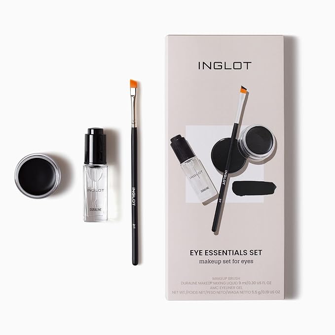 Inglot Eye Essentials Set | Duraline + AMC Eyeliner Gel 77 + Makeup Brush 31T |
