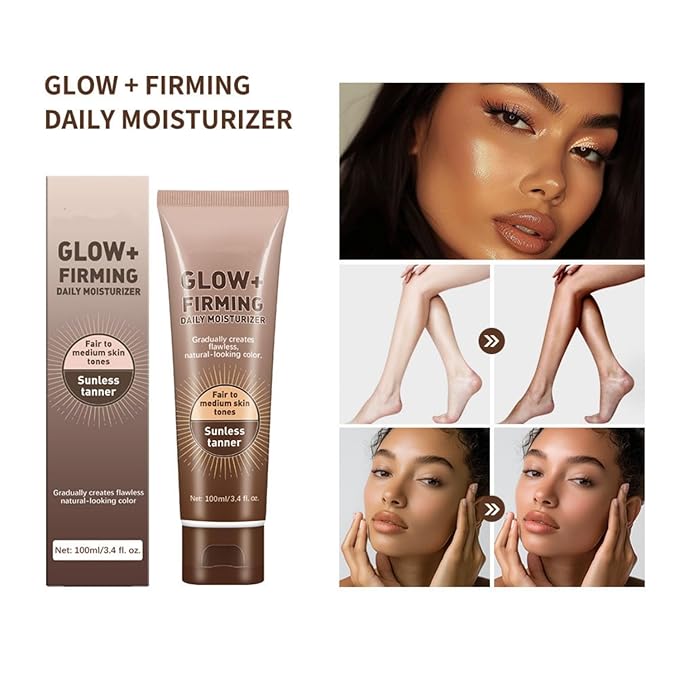 Natural Glow+Firming Self Tanner Body Lotion, Sublime Bronze Glow Daily Moisturizer and Natural Skin Tone Enhancer, Fair to Medium Skin Tone
