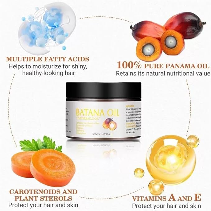 100% Natural Raw Batana Oil for Hair Growth,Organic Raw Prevents Hair Loss, Leaves Hair Smoother, with Keratin, Coffee Extract & Other Ingredients to Enhance Efficacy for Thicker ﻿ (Pack of 1)