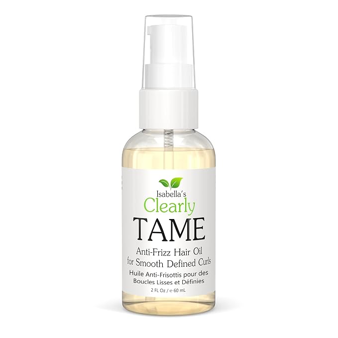TAME Anti Frizz Smoothing Hair Styling Oil | Sulfate Free Leave In Hair Serum to Control Frizz, Add Shine for Curly, Frizzy, Dry Hair for Adults + Kids | Natural Hair Product Made in USA