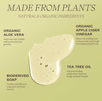 Non Toxic Vegan Shampoo with Organic Ingredients, Apple Cider Vinegar & Tea Tree Oil - Sulfate Free, Color Safe, Paraben Free, Gluten Free, Cruelty Free, pH Balanced (2-Pack)