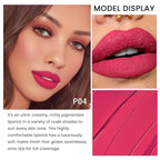 evpct 1Pcs Red Pink Lipstick, Silky Velvet Matte Lipstick Pack Sets for Women, Long Lasting Smudge Proof Lipstick Lip Stain Makeup Kit matte lipstick 24 hours original P04