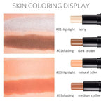 2 Colors Cream Contour Sticks Makeup Kit, Primer Face Highlighter Contouring for Beginners, Highlight and Contour Kit, Cream Concealer Makeup Blur Stick, Primer Face Corrector 1#