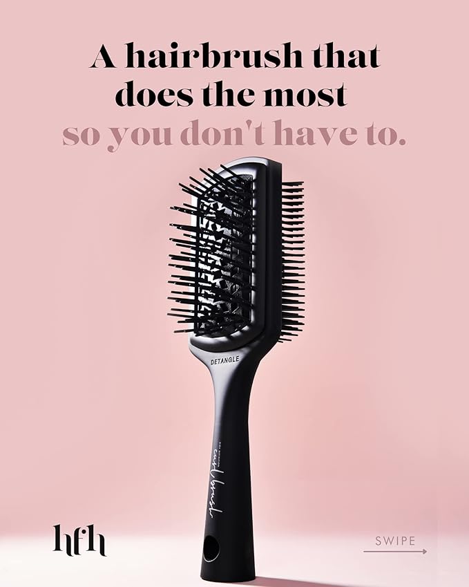 HeatFreeHair High Definition Detangling Brush - Dual-Sided Curl Brush for Black, Natural, Wavy, and Curly Hair - Hair Extension Detangler for Wet/Dry Use