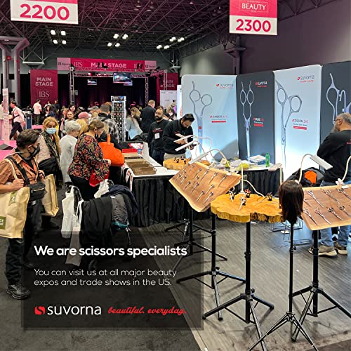 Suvorna 6.5” Thinning Shears for Hair Cutting, Trimming and Styling. Stainless Steel Texturizing Shears, blending shears and Layering Scissors for Cutting Hair for Women, Men and Adults