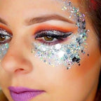 Go Ho White Silver and Gold Face Body Glitter Gel,Holographic Long Lasting Chunky Sequins Glitter Makeup for Singer Concerts,Parties,Performances,Stages,Festival Rave Accessories