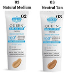 QUEEN AM GLOW | TINTED SunScreen SPF 60 Primer-Anti Aging, Face Moisturizer- Vitamin B3, B5, E- Non-Greasy, Silky Touch, oil free, fragrance free by QUEEN NATURAL NEW YORK (Pack of 1)