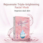 My Beauty Diary Rejuvenate Triple-Brightening Mask, Moisturizing and Nourishing Facial Mask, Restores Radiance. Self Care Face Sheet Mask (5 pcs)