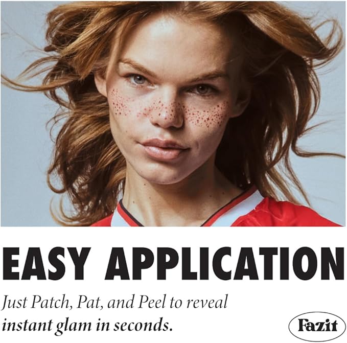 Fazit Makeup Patches - Red Speckles - Glow Up Make-Up Patches - Cute Glitter Makeup Accessories for Women - Cosmetic Glitter for Face