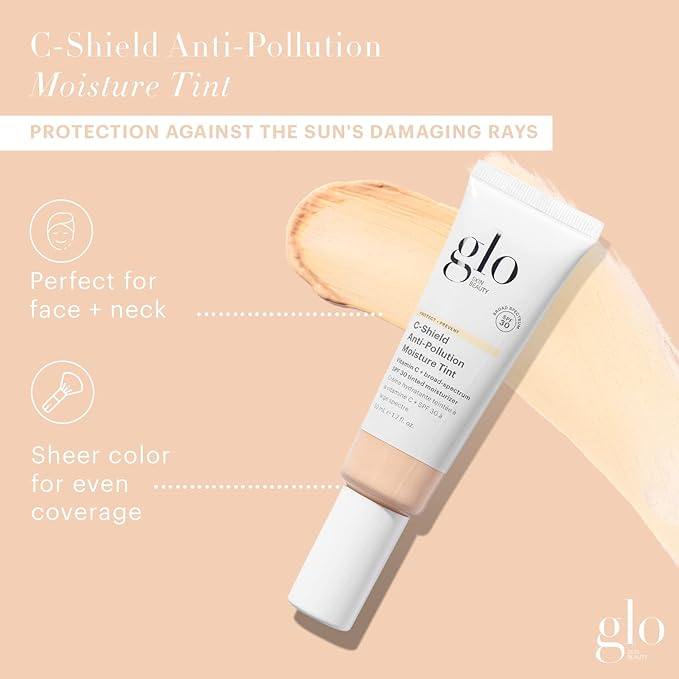 Glo Skin Beauty C-Shield Anti-Pollution Moisture Tint - Tinted Moisturizer With SPF 30 for Face, Broad Spectrum Protection & Vitamin C, 1.7 Oz (1N-Fair)
