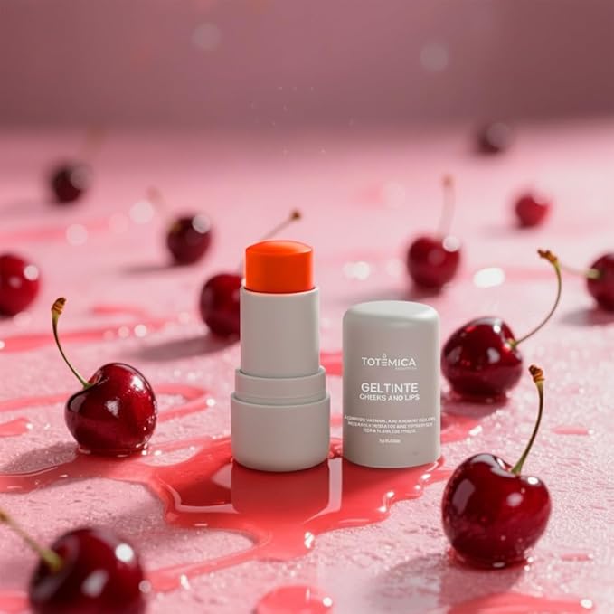 TOTEMICA Cooling Water Jelly Tint - by Ana Patricia, Dewy Hydrating Tint for Natural Color, Long-Lasting Jelly Lip Tint & Cheek Stain, Clean Beauty Tinta para Labios | 0.19 oz - Light Red
