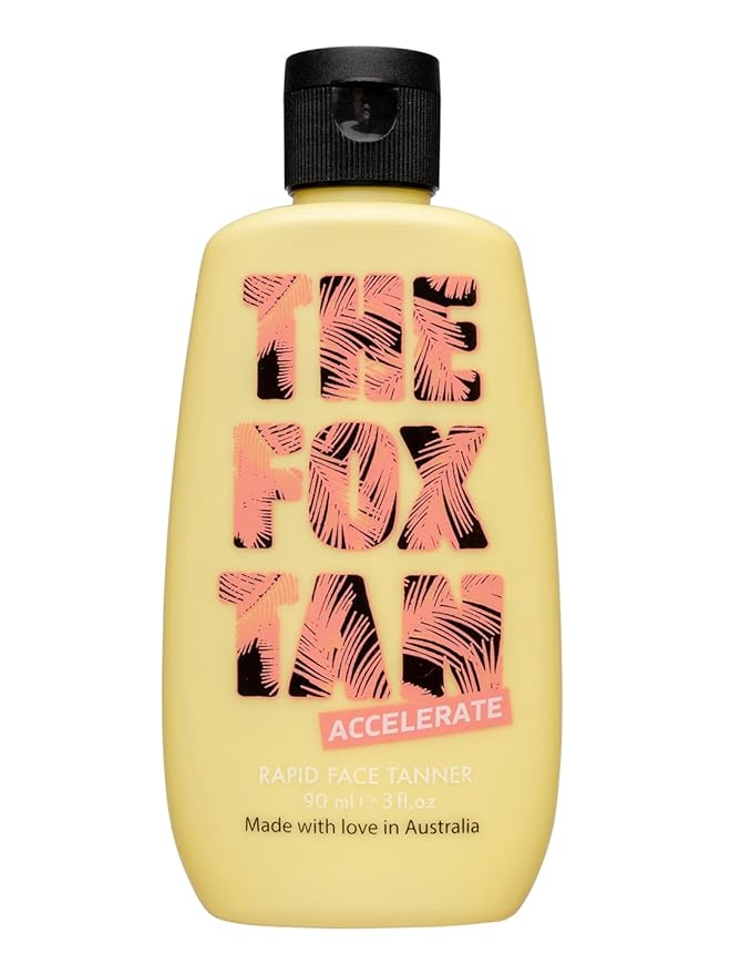 The Fox Tan Rapid Face Tanner, Tanning Accelerators For Deeper & Faster Tans, Contains Hyaluronic Acid & Jojoba Oil, Vegan & Cruelty Free, 90ml