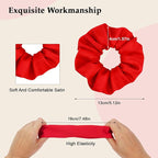 Satin Scrunchies for Women – 8PCS Red Silk Hair Ties – No Crease, Frizz-Free, Gentle Elastic Hair Bands for Thick & Thin Hair, Soft & Stylish Hair Accessories Gifts