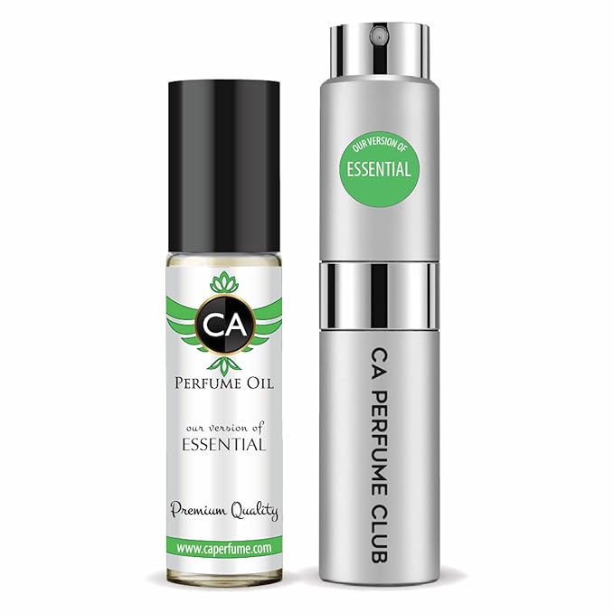 CA Perfume Duo Impression of Essential For Men Perfume Layering Set Mens Cologne Long Lasting Travel Size EDP + Body Oil Roll-On Bottle 0.27 Fl Oz+0.33 Fl Oz
