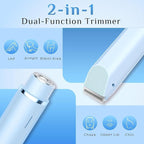 2025 New 2-in-1 Electric Bikini Trimmer for Men - Dual Head Electric Razor,Waterproof Painless Bikini Shaver, Pubic Hair Trimmer for Private Area & Body Hair, Christmas Gifts for Men，Blue