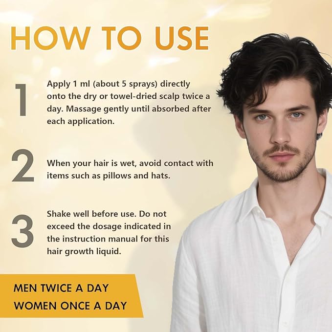 Minoxidil for Men and Women, Hair Growth Biotin Serum with Batana and Rosemary for Hair Beard Regrowth Treatments Extra Strength Hair Loss Solution, Clinically Proven to Regrow Thicker