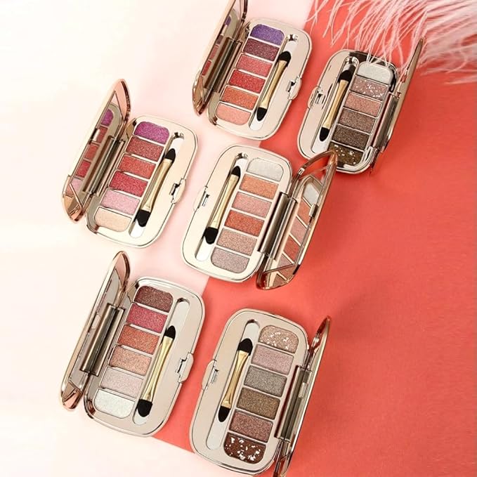 Glitter Eyeshadow Palette, Ultra-Shiny Sparkle Shimmer Eye Shadow with Fine Powder, Natural Pigment, Waterproof Sweat-Proof Long-Lasting Color, Shiny Multi-Color Nude Earth Tone Makeup Palette-4#