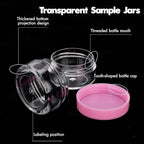 3 Gram Sample Jars with Lids, 25 Count Mini Cosmetic Containers - Makeup Travel Containers with Labels, Tiny Disposable Spatulas