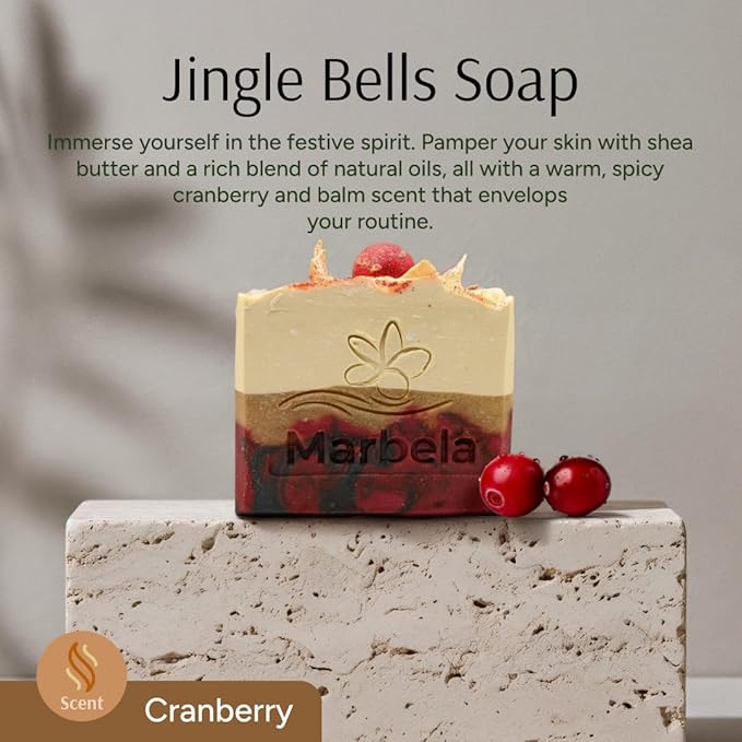 Marbela Cosmetics Handmade Soap - Jingle Bells - Soap Bar 3.5 oz Limited Edition
