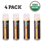 Earth's Daughter USDA Organic Lip Balm Stocking Stuffers 4-Pack Citrus Flavor - Beeswax, Coconut Oil, Vitamin E - Best Lip Repair Chapstick for Dry Cracked Lips.