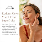 100% PURE Healthy Foundation Full Face Coverage Makeup, Liquid Matte Finish with Anti-Aging Benefits - Vegan Gorgeous Fruit Pigmented White Peach Color (Light with Warm Undertone) - 1 Fl Oz