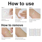 10Pcs Face Makeup Patches, Glitter Freckles Face Tattoo for Teenagers & Young Women, Sparkle Freckles Makeup Patches, Waterproof Face Glitter Freckles for Christmas (10PcsA Holographic Multicolor)