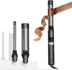 TYMO Curling Iron Set - 1/2, 1, 1 1/2 Inch Professional Ceramic Hair Curler for Spiral Curls & Beach Waves, Ionic Curling Wand for Women Short/Long Hair, Fast Heating, Dual Voltage & 5 Temps, Black