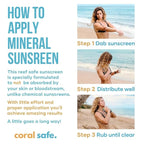 Reef Safe Mineral Sunscreen Travel Lotion SPF 50 - Mexico & Hawaii 104 Reef Act Compliant, Biodegradable, Zinc Oxide, Oxybenzone & Octinoxate Free, Water Resistant, Natural Ingredients, by Coral Safe