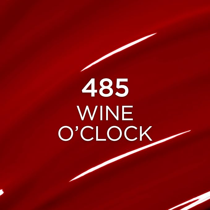 L'Oreal Paris Plump Ambition Hyaluron Lip Oil, 24 HR Lip Gloss with Hyaluronic Acid, Volumizing Formula with Glass-Like Shine, Wine O'clock 485, 0.16 Fl Oz