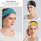 Boho Headbands For Women Fashion Wide Headband Yoga Workout Head Bands Hair Accessories Elastic Tie Dye Band 6 Pack