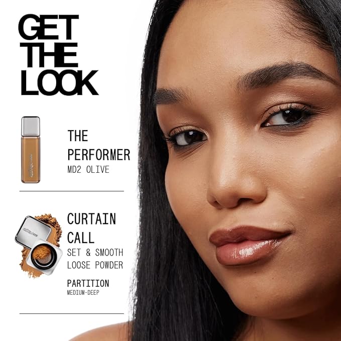 about-face THE PERFORMER Skin-Focused Foundation MD2Olive – Medium Coverage, Long-Wear, Breathable & Buildable Base – Clean, Vegan, Hydrating Formula with Blue Agave & Chlorella – 1.08oz