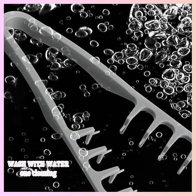 Volumizing Texture Comb – Wide Tooth Hair Styling Comb for Men & Women, Fluffy Curly Hair Comb for Volume & Fringe Parting, Anti-Frizz Styling Tool (Gray and pink)