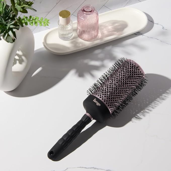 L'ANGE HAIR VolumePro Extra-Long Ceramic Ionic Round Brush, Black | For Blow Drying, Curling & Styling | Adds Volume, Reduces Frizz & Boosts Shine | Ideal for Extra-Long Hair (65mm)