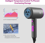 slopehill Professional Ionic Hair Dryer, Powerful 1800W Fast Drying Low Noise Blow Dryer with 2 Concentrator Nozzle 1 Diffuser Attachments for Home Salon Travel