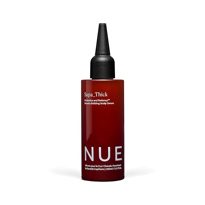 The Nue Co. Supa Thick Hair Serum - Lightweight Topical Hair Supplement for Growth & Reduced Shedding - Vegan Density Building Scalp Serum for All Hair Types | 4 oz (100 mL)