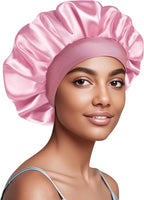 Satin Silk Bonnet for Sleeping, Soft Satin Lined Hair Bonnet for Women, Double Layer Sleep Nightcap