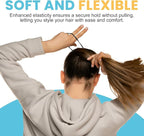 HOYOLS Seamless Hair Ties, Soft Cloth Fabric Black Bands, Large Ponytail Holder for Scrunchies Headbands Accessories for Women Girl 100 Pcs 1.6 Inch