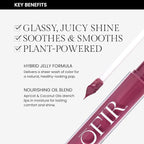 OFIR Hue Hydrator Sheer Lip Jelly | Luminous Gloss Shine Formula With Apricot Oil, Coconut Oil, Vitamin E for Subtle Color | Vegan, Cruelty Free Hydrating lip Balm | Poppy - Dusty Rose, 0.135 Fl oz