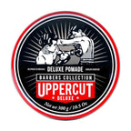 Uppercut Deluxe Barbers Collection Deluxe Pomade, 10.5 oz / 300g - Strong Hold, High Shine Hair Pomade – Water-Based, Easy Washout – Classic Barber Styling for Slick Backs, Side Parts & Pompadours