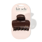 Kitsch Plastic Puffy Claw Clip for Women - 3.15 Inches Claw Clips for Full or Half Ponytail, Secure Hold for Thick Hair, Stylish Hair Accessories | Ideal Gifts for Women - Chocolate, 1pc