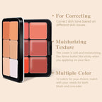 12 Colors Cream Blush Palette, Color Correcting Concealer Foundation Palette, Long Wearing Smudge Proof Blendable Matte Finish Blush Powder Highlighter and Cream Contour Palette Makeup (01)