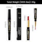 evpct 1Pcs Red Velvet Matte Lip Liner and Lipstick Combo Set Kit for Women, Dark Ruby Sexy Red Magic 24 Hours Lipstick and Lip Liner Gloss Stain Makeup Set Long Lasting Waterproof 24 labial, 40#