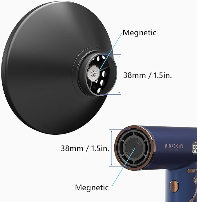 Volumizing Hair Diffuser Magnetic Hair Dryer Diffuser, Curl-Defining Attachment for Frizz-Free Curls Compatible with MIRACOMB BLDC Foldable Hair Dryer