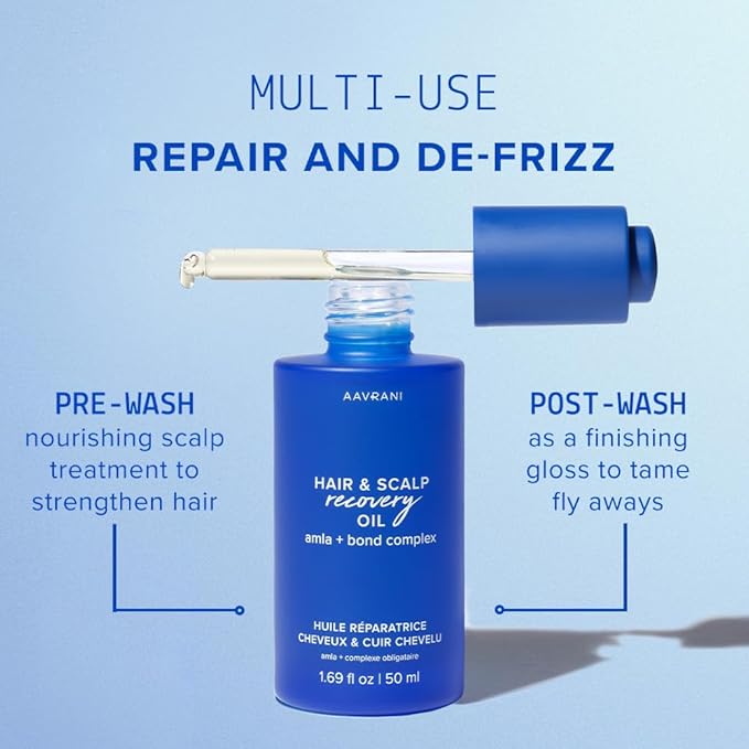 AAVRANI Hair & Scalp Recovery Oil - Rosemary, Bond Complex, & Amla Treatment for Damaged Hair, Frizz Control, & Hair Growth - Vegan - 1.69 Fl Oz